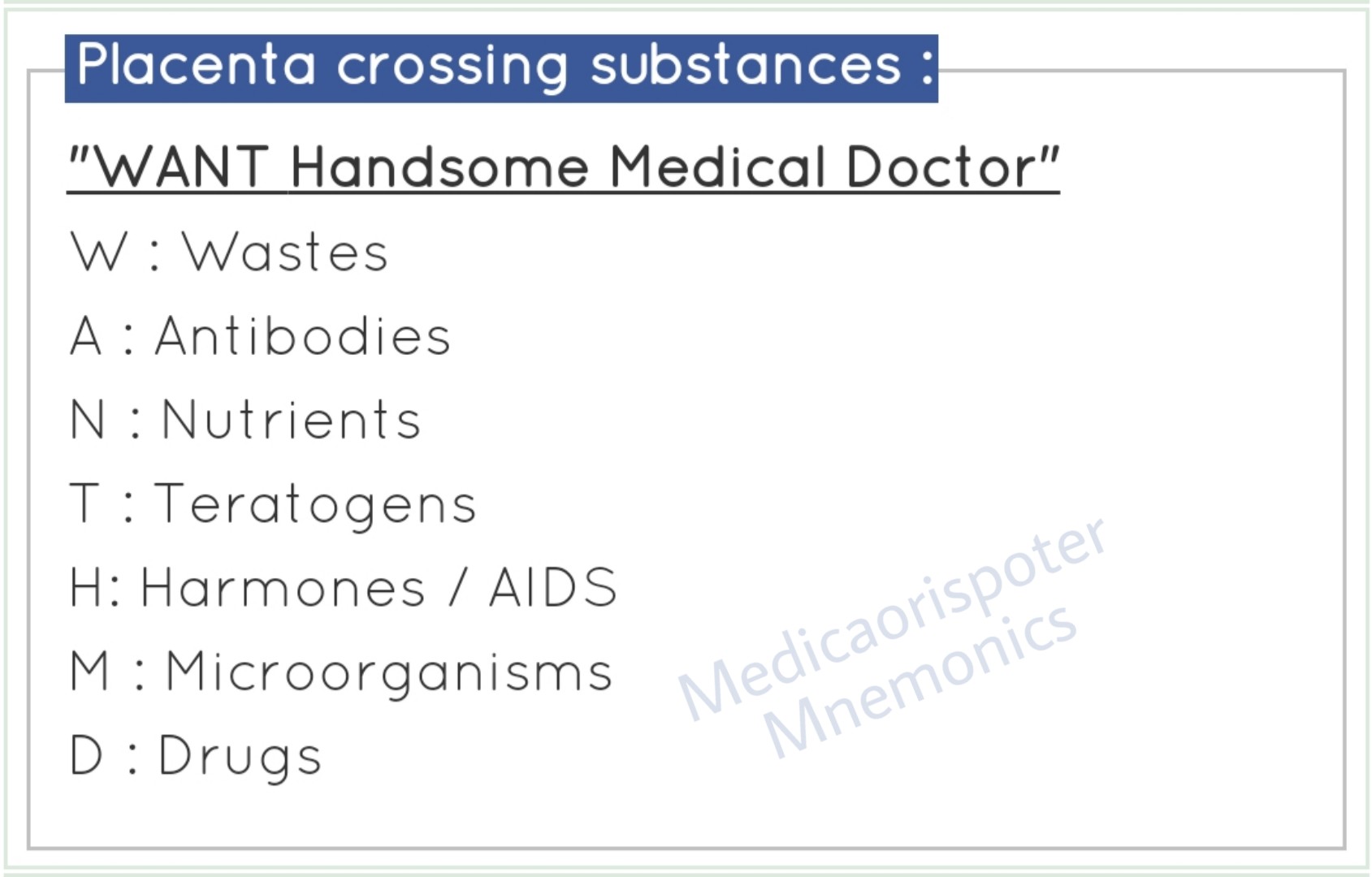 Substances that Cross the Placenta
