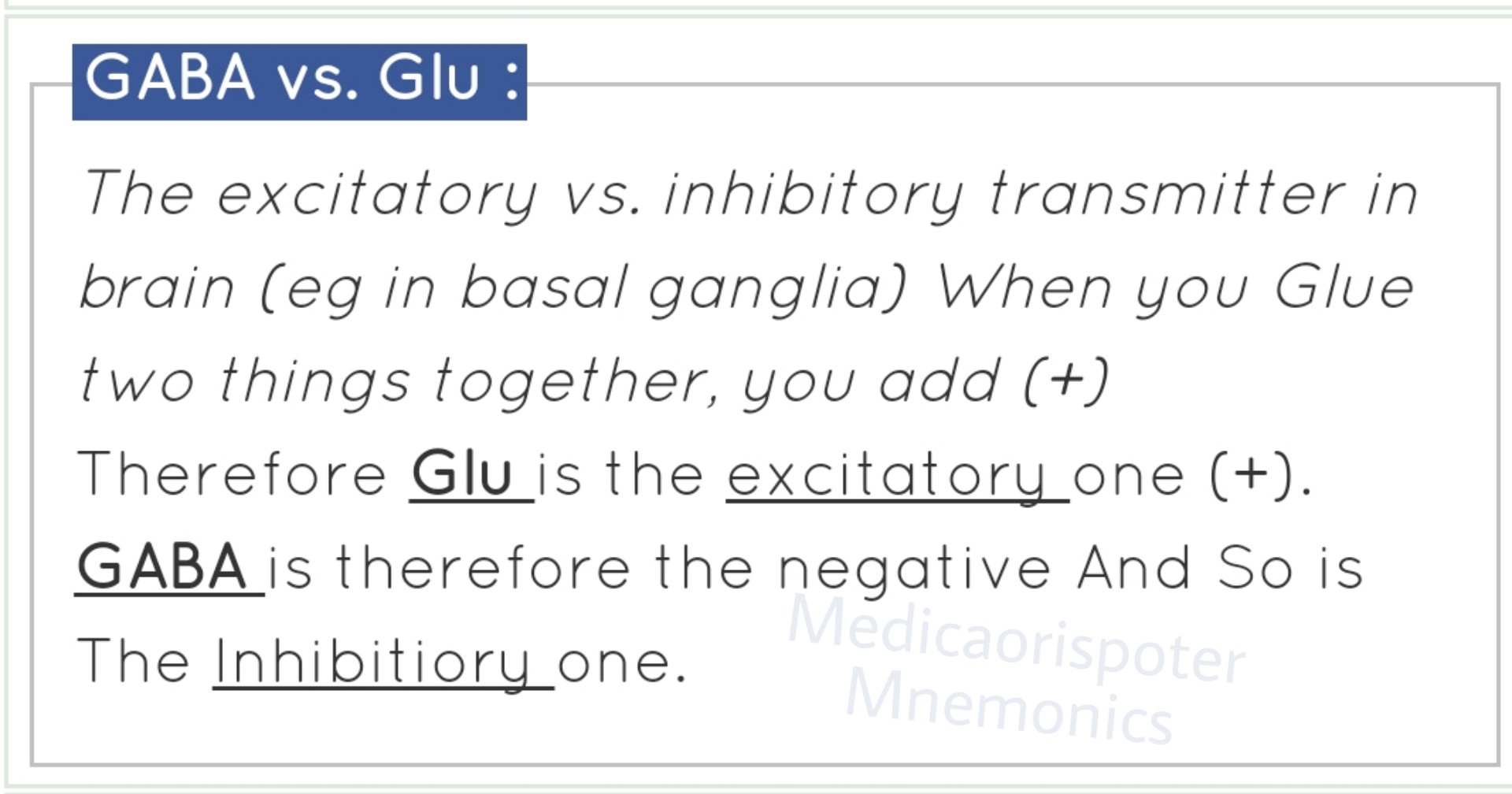 Glutamate vs GABA