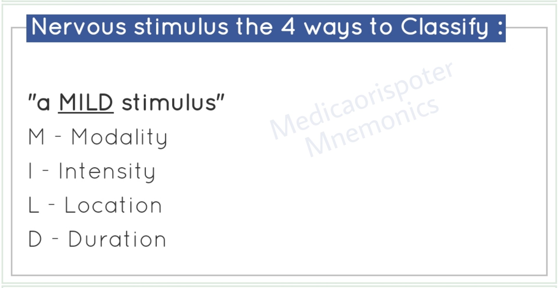Ways to Classify Nervous Stimuli
