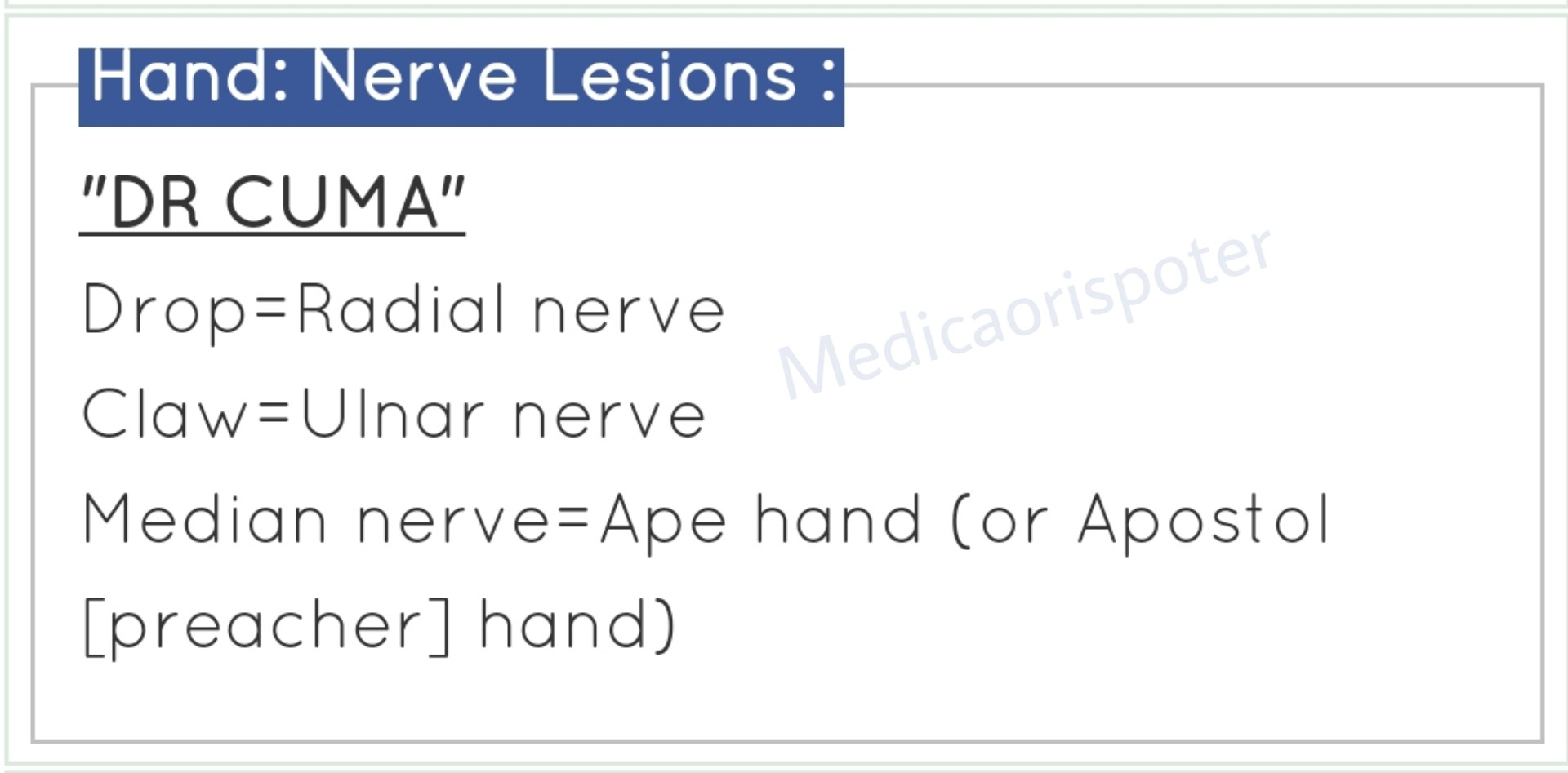 Products of Nerve Lesions in the Hand