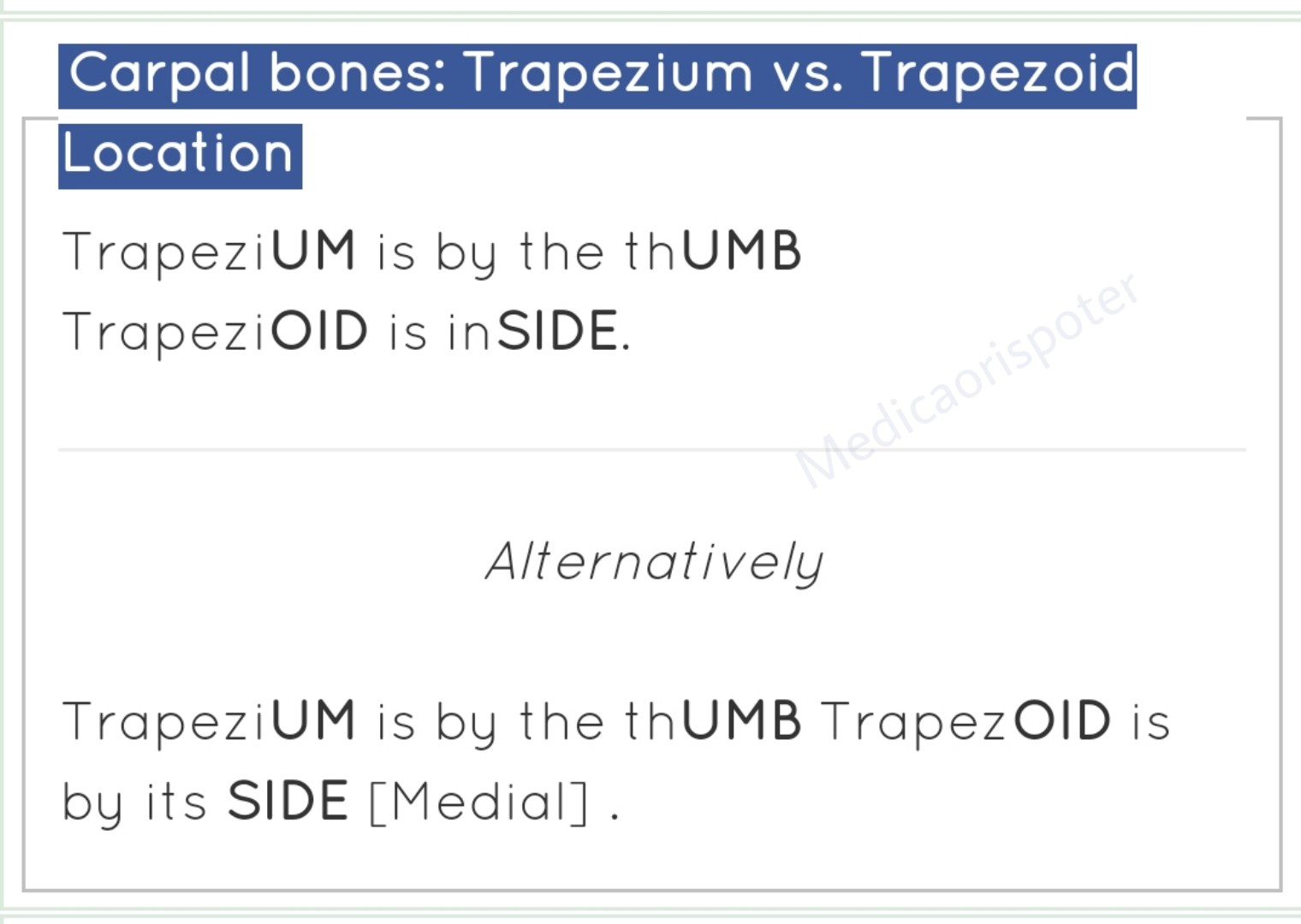 Trapezium and Trapezoid Location