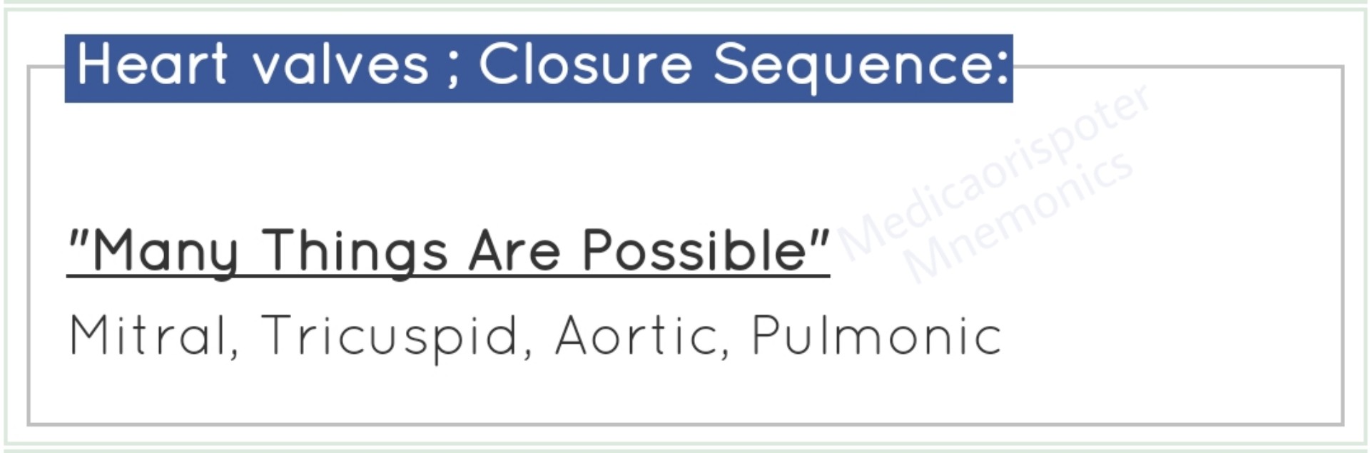 Heart Valves Closure Sequence